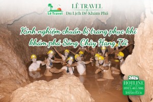 Kinh nghiệm chuẩn bị trang phục khi khám phá Sông Chày Hang Tối
