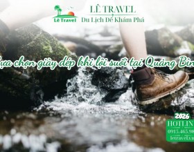 Giày leo núi hay dép tổ ong mới là chân ái khi lội suối tại Quảng Bình