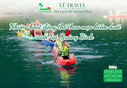 Những hoạt động thể thao mạo hiểm dưới nước tại Quảng Bình
