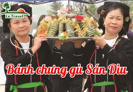 Thưởng thức món bánh chưng gù Sán Dìu Tam Đảo