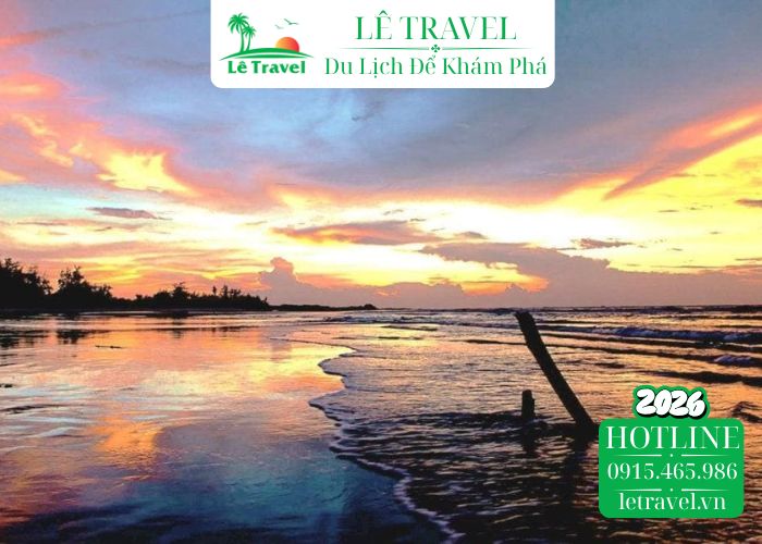 Biển Nhật Lệ – Khi bình minh rực đỏ trên sóng nước thanh bình
