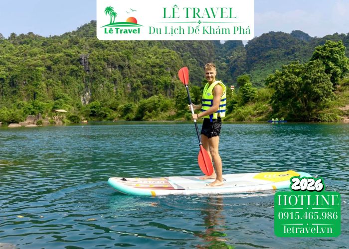 Chèo ván đứng SUP xuyên rừng mạo hiểm ở Chày Lập